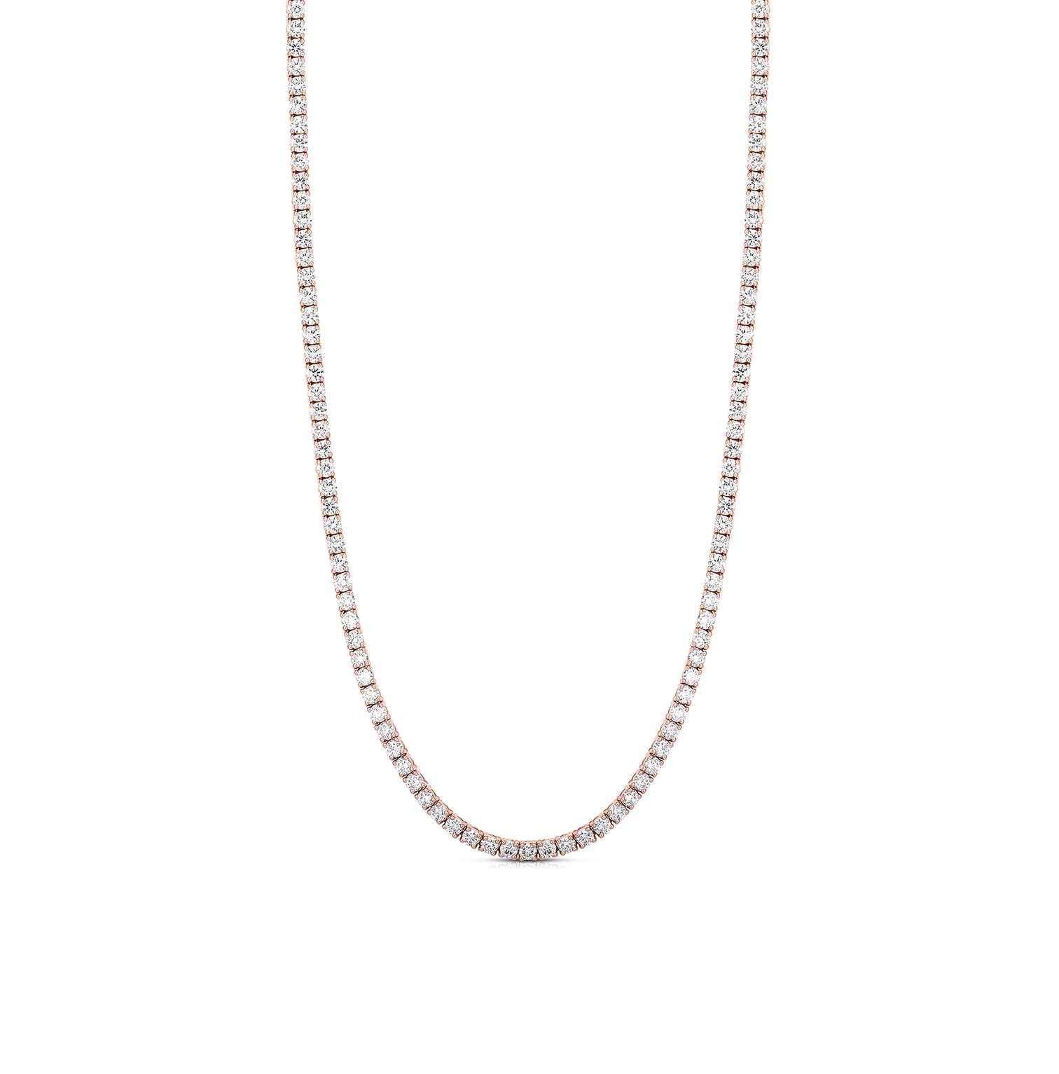 14K Rose Gold Diamond Tennis Necklace